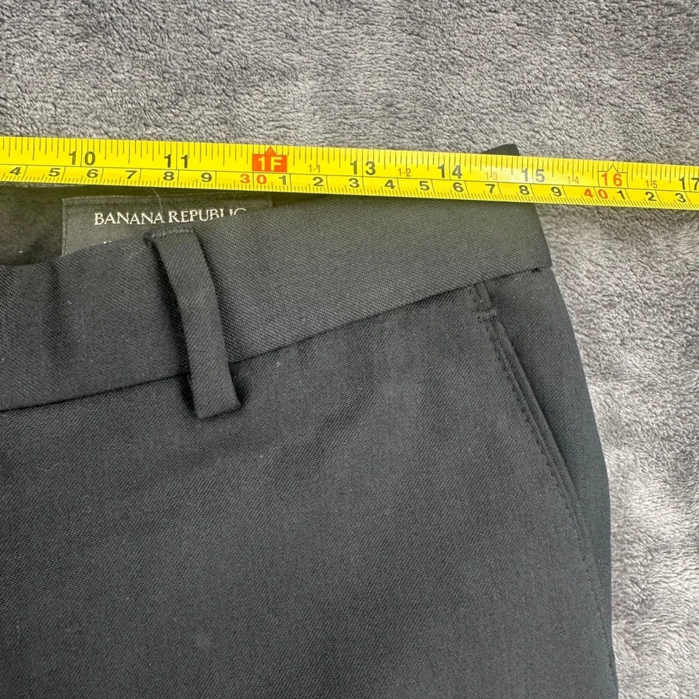 Banana Republic Mens Black 100% Wool Dress Pants Trousers 30x30 Flat Front 596